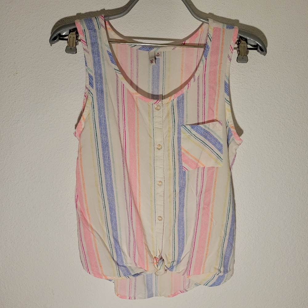 Pastel | So Girls | Striped Sleeveless Blouse | Size 14